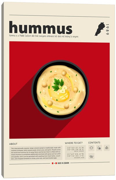 Hummus Canvas Art Print - Food & Drink Posters