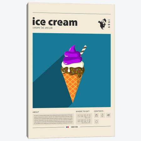Ice Cream Cone Canvas Print #GWD69} by GastroWorld Art Print