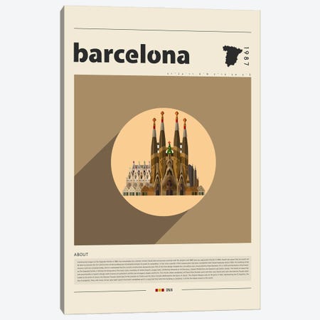 Barcelona City Canvas Print #GWD6} by GastroWorld Canvas Artwork
