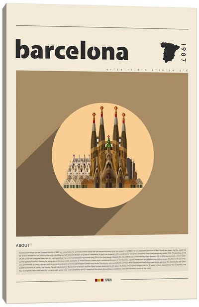 Barcelona City Canvas Art Print - GastroWorld