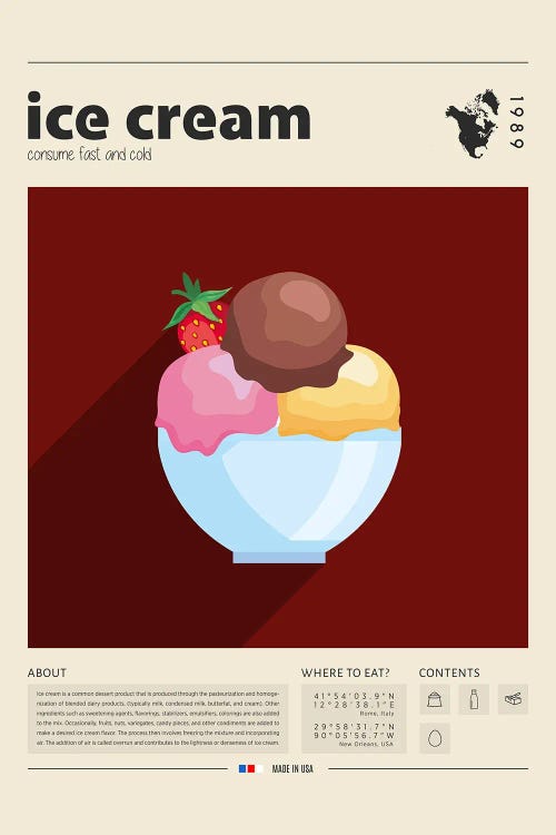 Ice Cream Bowl by GastroWorld wall art