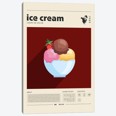 Ice Cream Bowl Canvas Print #GWD70} by GastroWorld Canvas Art