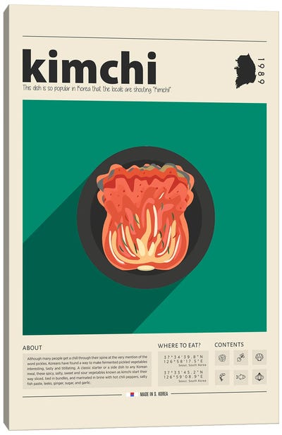 Kimchi Canvas Art Print - Korean Culture