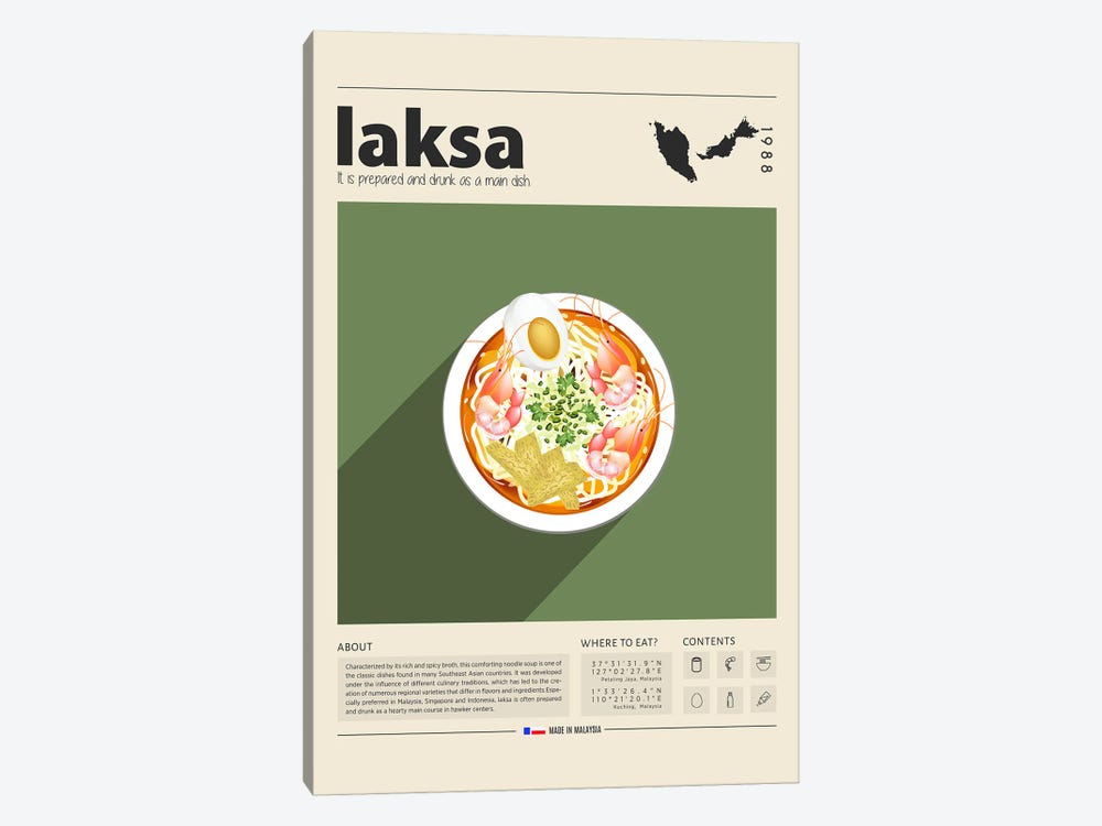 Laksa by GastroWorld 1-piece Canvas Print