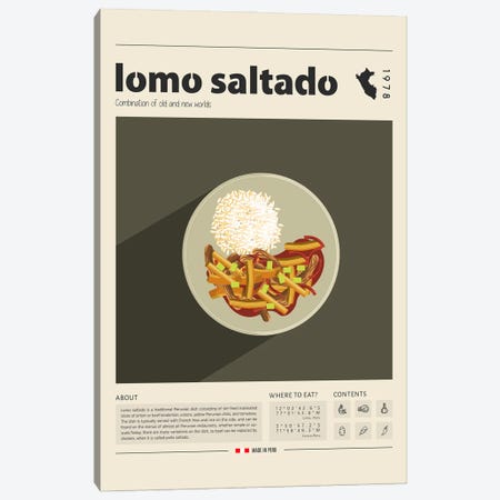 Lomo Saltado Canvas Print #GWD77} by GastroWorld Art Print