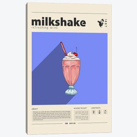 Milkshake Canvas Print #GWD82} by GastroWorld Art Print