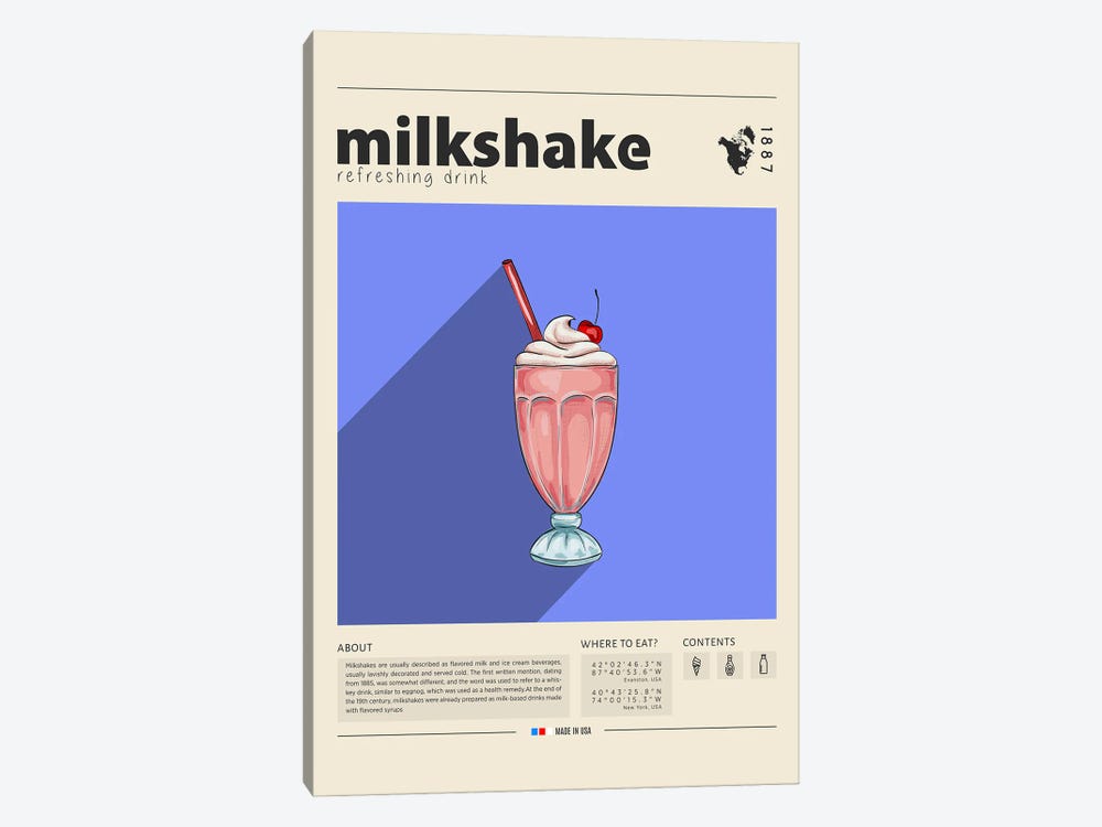 Milkshake by GastroWorld 1-piece Canvas Art