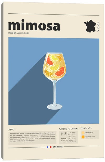 Mimosa Canvas Art Print - Food & Drink Posters