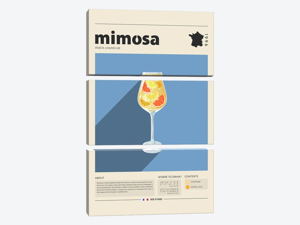 Mimosa by GastroWorld 3-piece Canvas Print