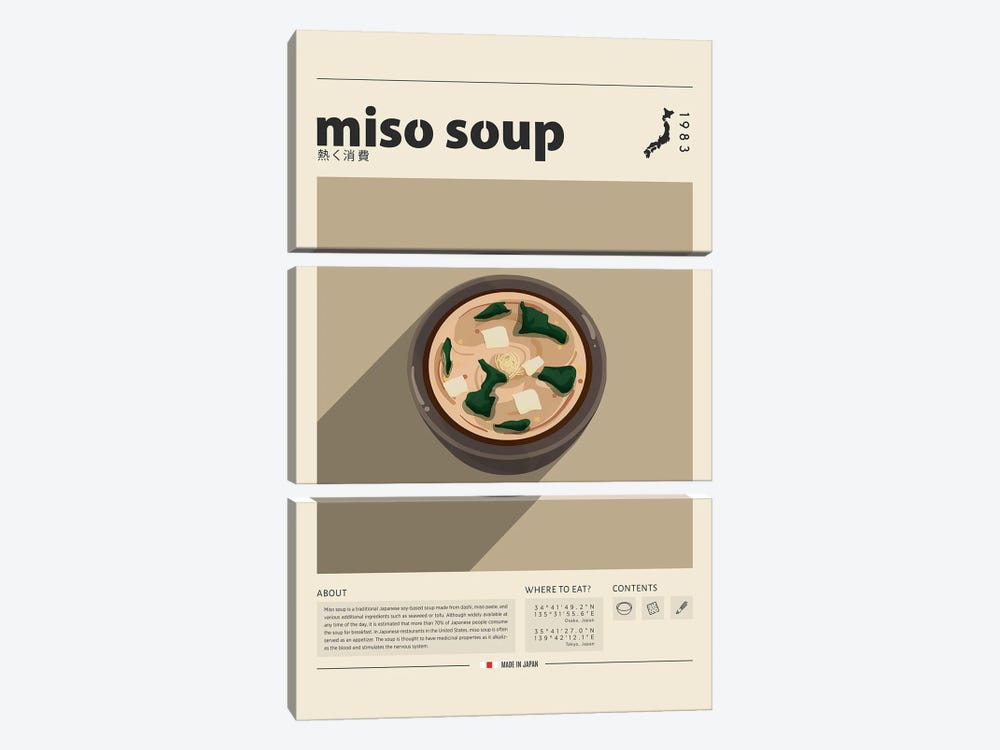 Miso Soup by GastroWorld 3-piece Art Print