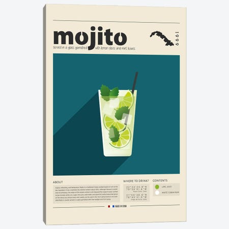 Mojito Canvas Print #GWD86} by GastroWorld Canvas Artwork