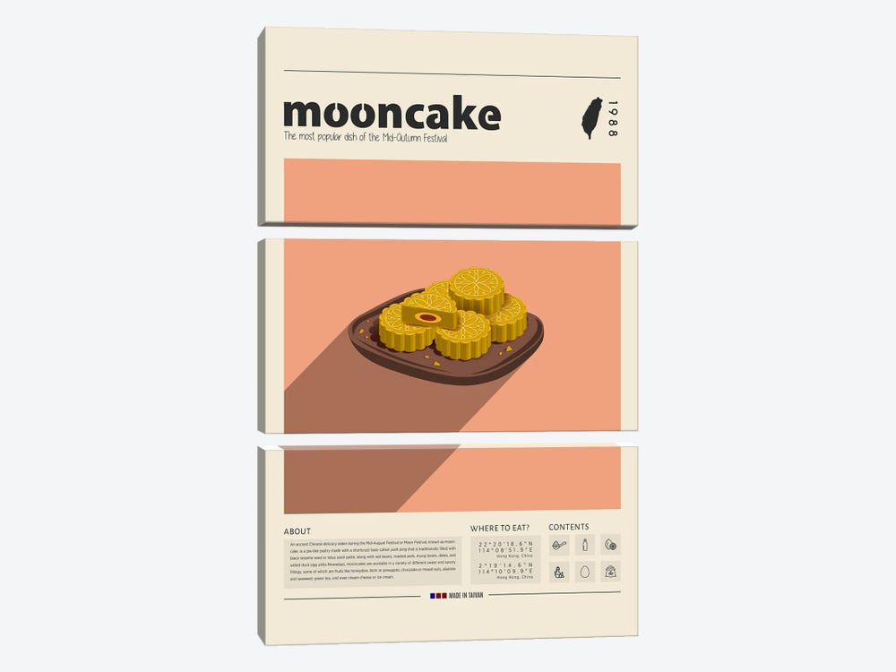 Mooncake by GastroWorld 3-piece Art Print