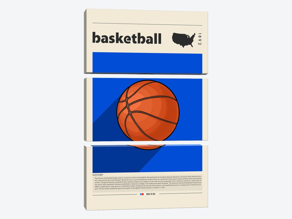 Basketball by GastroWorld 3-piece Canvas Print