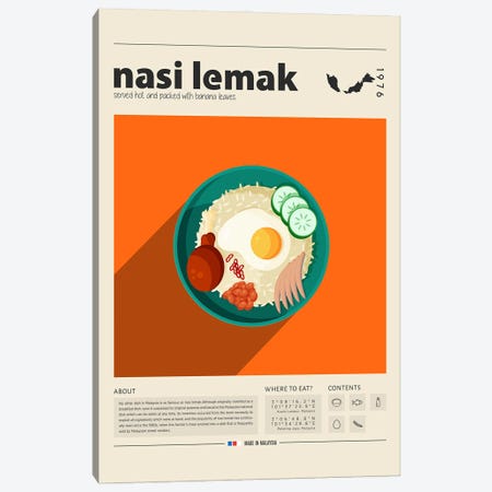 Nasi Lemak Canvas Print #GWD90} by GastroWorld Canvas Artwork