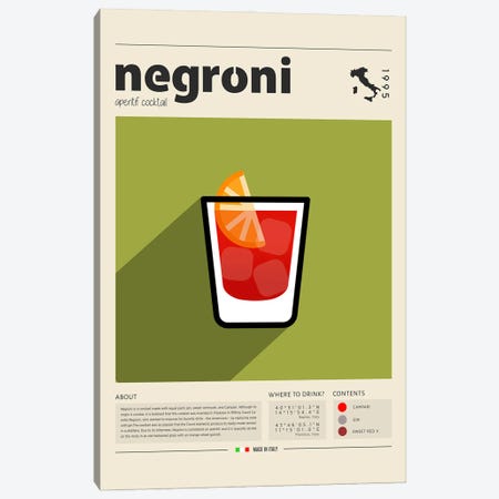 Negroni Canvas Print #GWD91} by GastroWorld Canvas Artwork