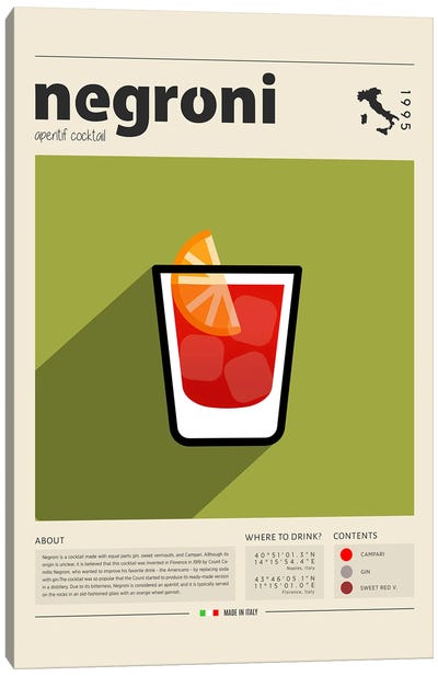 Negroni Canvas Art Print - Food & Drink Posters