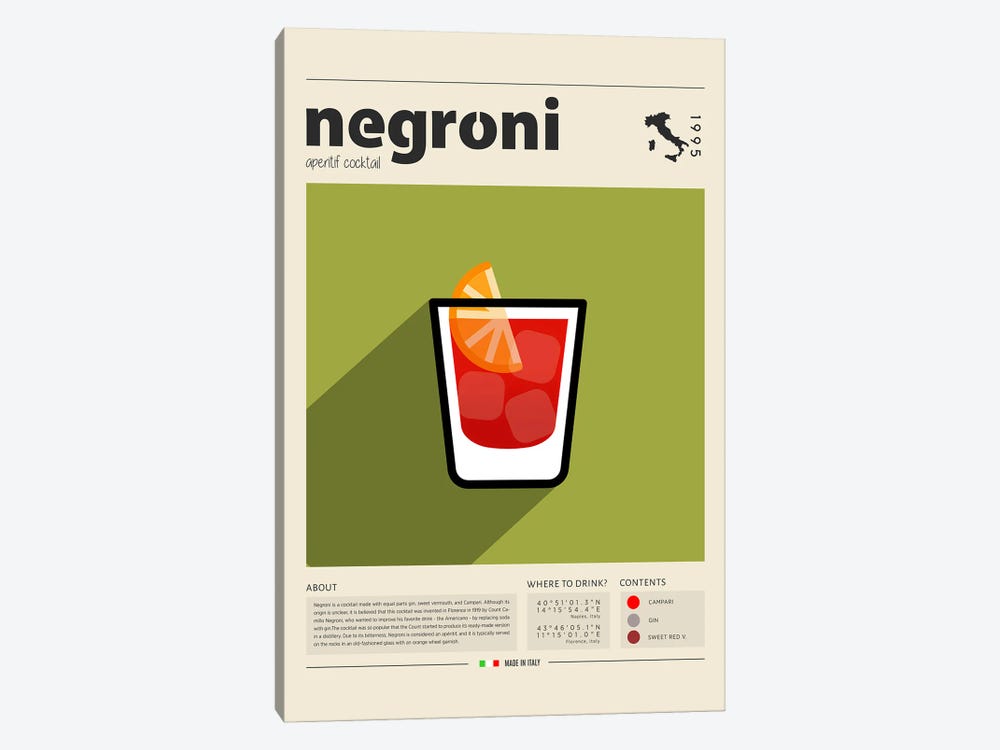 Negroni by GastroWorld 1-piece Canvas Artwork