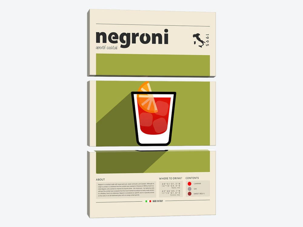 Negroni by GastroWorld 3-piece Canvas Art