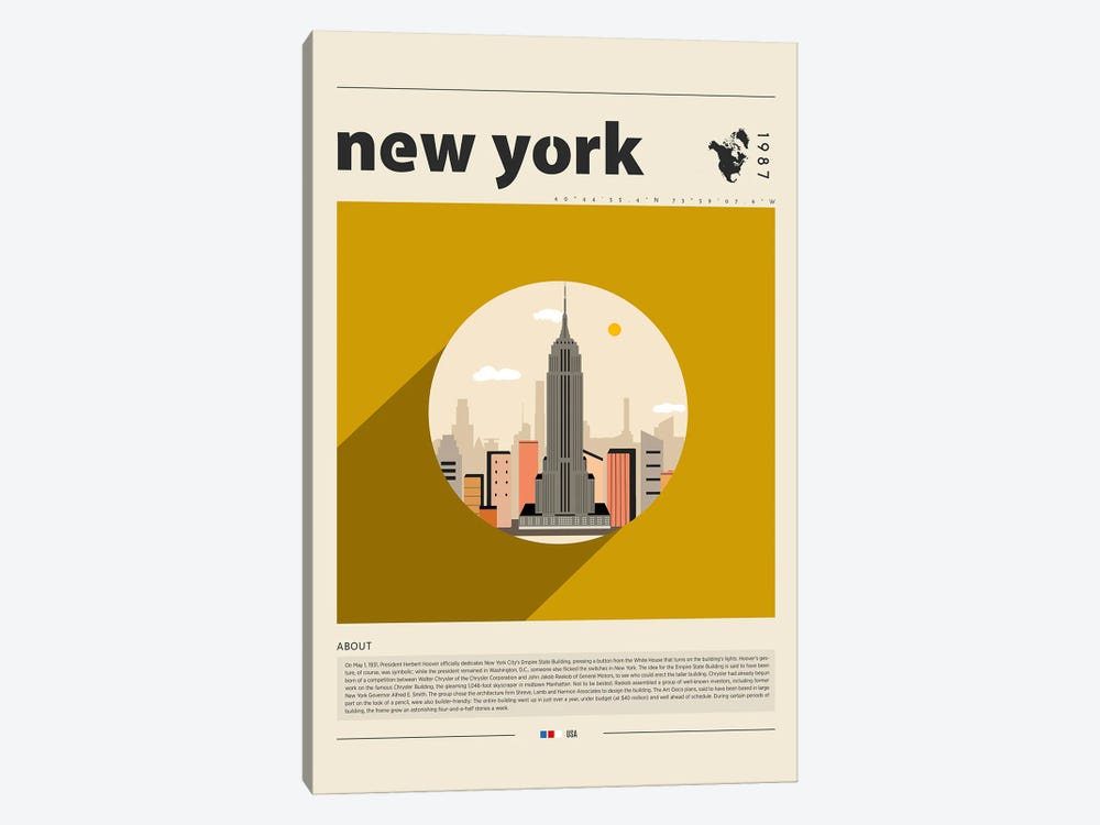 New York by GastroWorld 1-piece Canvas Wall Art