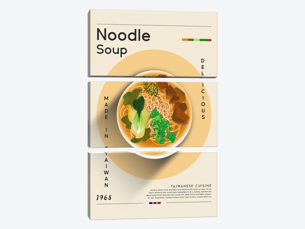 Noodle Soup I by GastroWorld 3-piece Canvas Art Print
