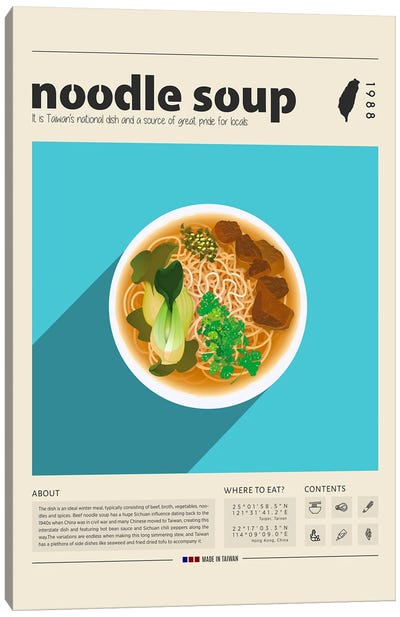 Noodle Soup II Canvas Art Print - Soup Art