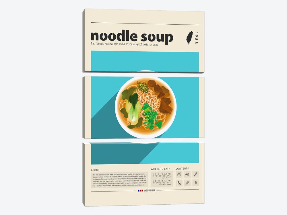 Noodle Soup II by GastroWorld 3-piece Canvas Artwork