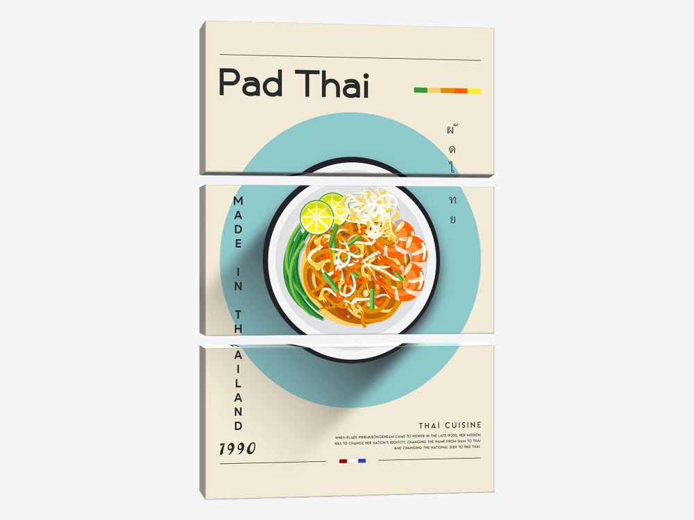 Pad Thai I by GastroWorld 3-piece Canvas Wall Art