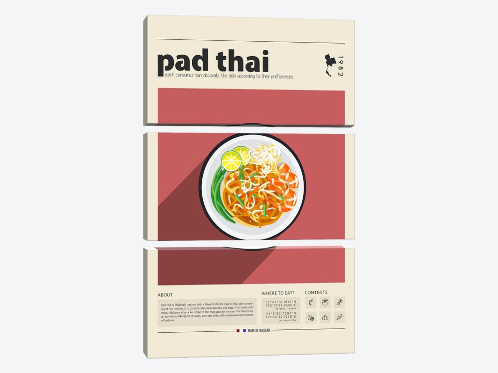Pad Thai II by GastroWorld 3-piece Canvas Print