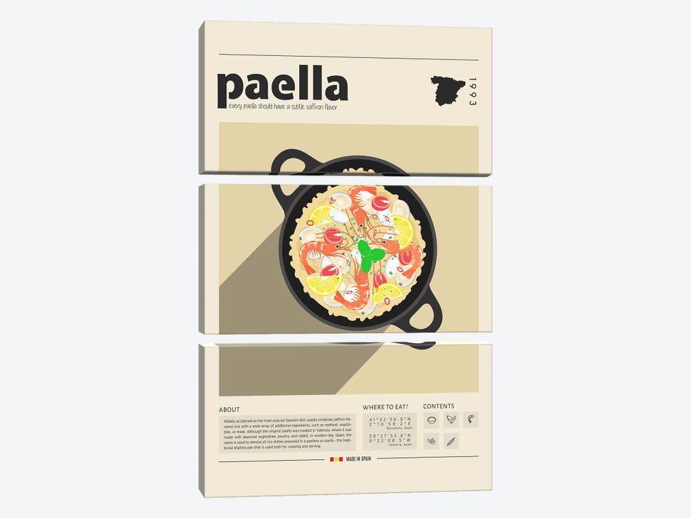 Paella by GastroWorld 3-piece Canvas Wall Art
