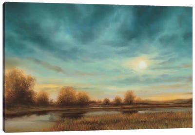Evening Approaches Canvas Art Print - Calm & Sophisticated Living Room Art