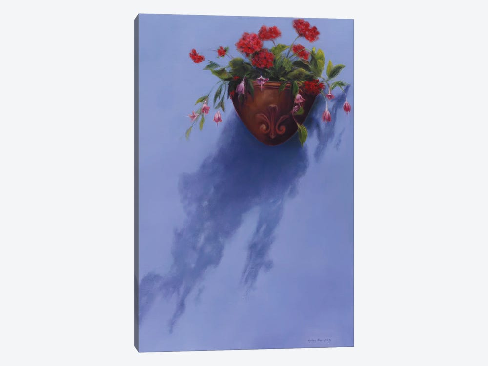 Geraniums In A Sconce by Gulay Berryman 1-piece Canvas Artwork