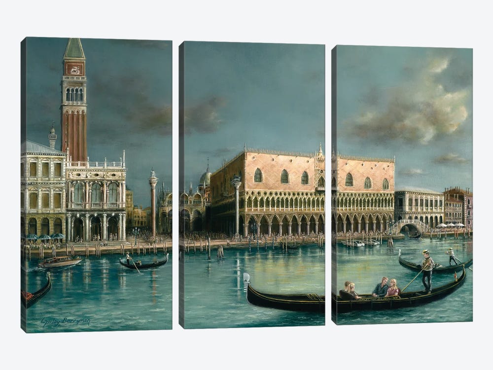 Holiday In Venice by Gulay Berryman 3-piece Canvas Art Print