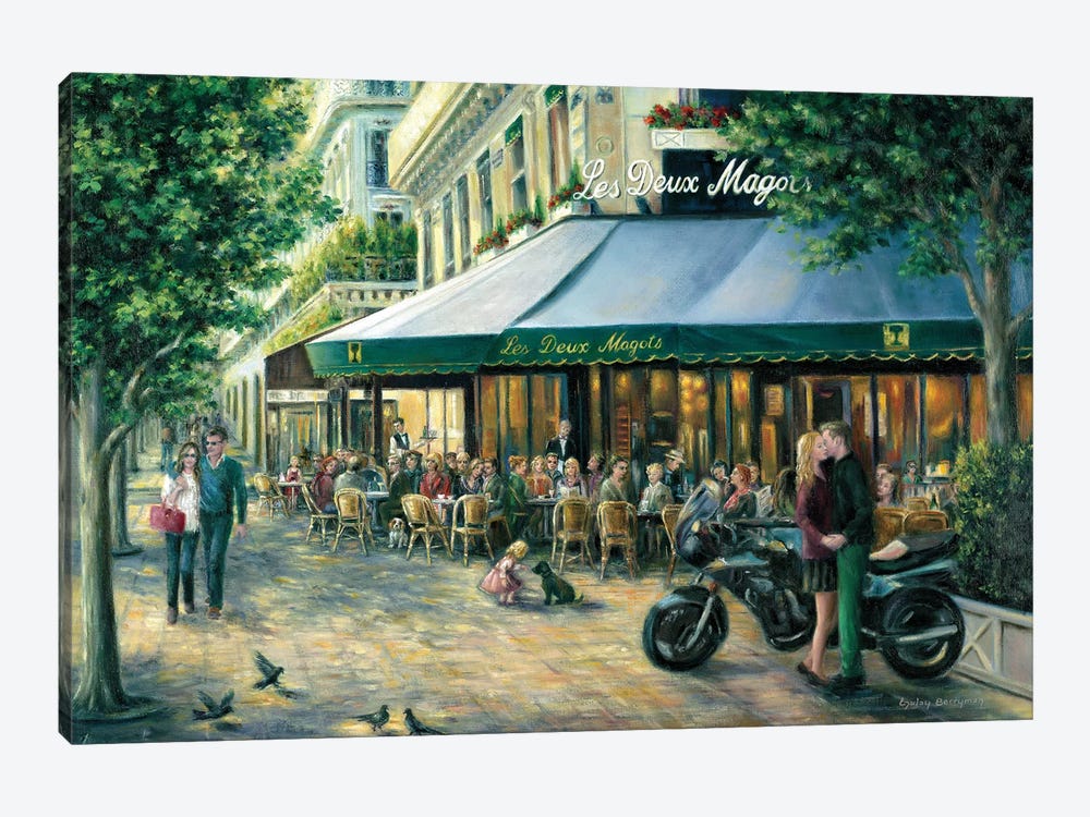 Sunday Afternoon At 'Les Deux Magots', Paris by Gulay Berryman 1-piece Canvas Art