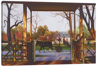 Looking Out To Palace Green Street (Williamsburg, Virginia) Canvas Art Print - Carriage & Wagon Art