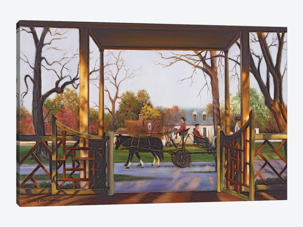 Looking Out To Palace Green Street (Williamsburg, Virginia) by Gulay Berryman 1-piece Canvas Wall Art