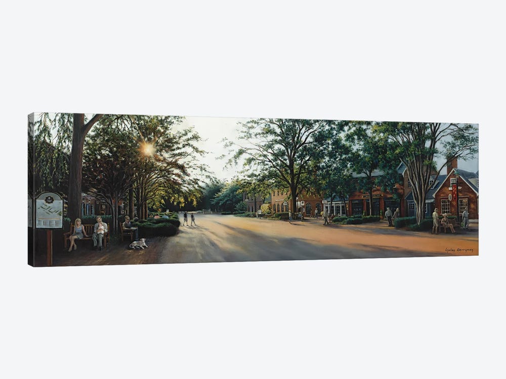 Merchants Square In The Late Afternoon (Williamsburg, Virginia) by Gulay Berryman 1-piece Canvas Art