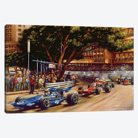 Round Ste. Devote (1970 Monaco Grand Prix) Canvas Print #GYB28} by Gulay Berryman Canvas Wall Art