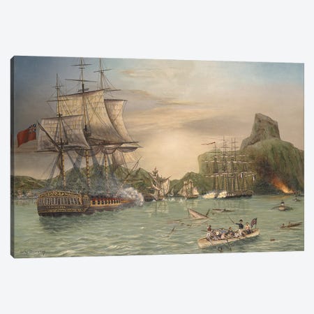 The Battle Of Grand Port, Mauritius Canvas Print #GYB30} by Gulay Berryman Art Print