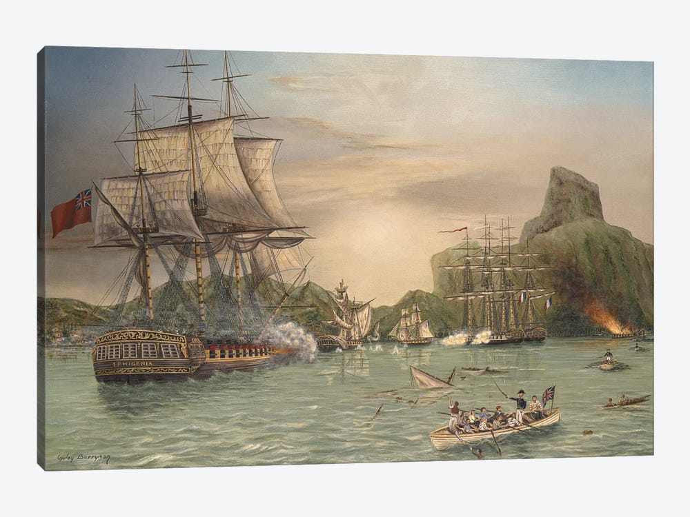 The Battle Of Grand Port, Mauritius by Gulay Berryman 1-piece Canvas Wall Art