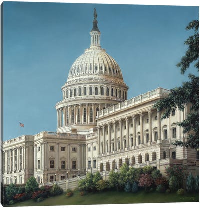 The Capitol, Washington D.C. Canvas Art Print - Monument Art
