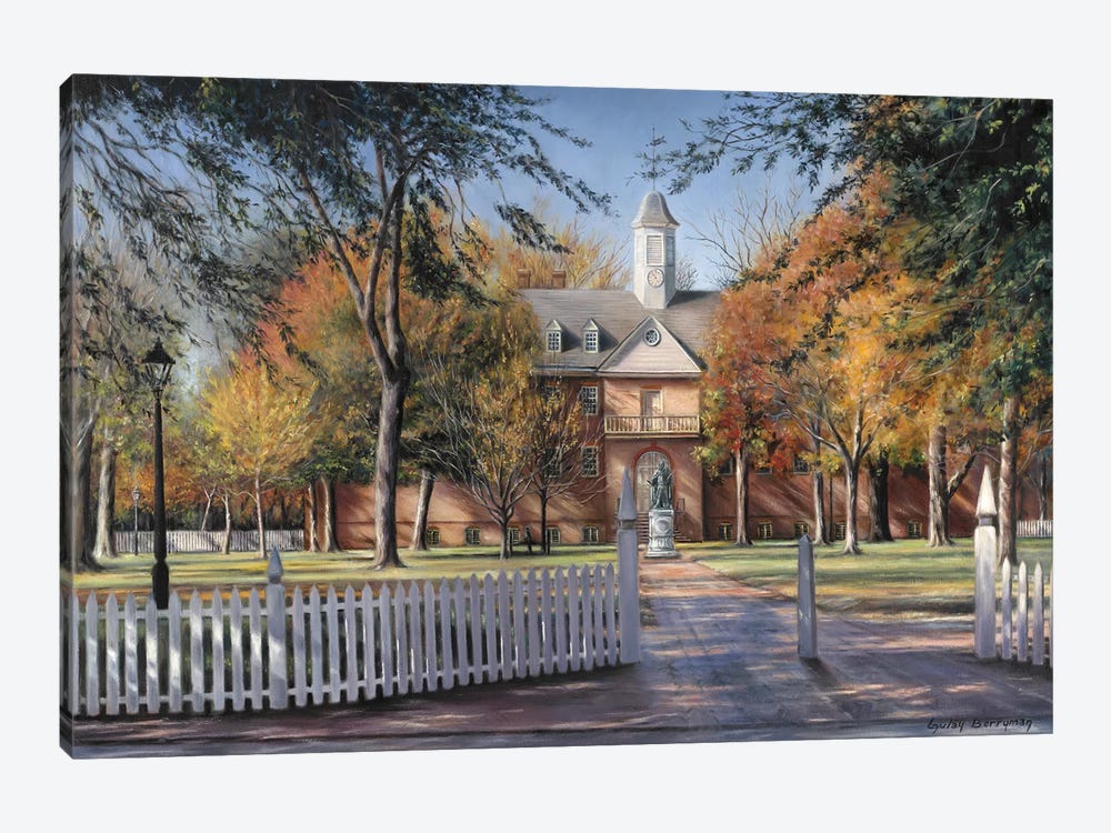 The Wren Building, College Of William And Mary by Gulay Berryman 1-piece Canvas Artwork