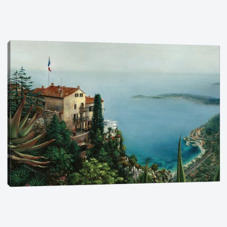 View From Eze (Looking Toward St. Jean Cap Ferrat) Canvas Print #GYB41} by Gulay Berryman Canvas Wall Art
