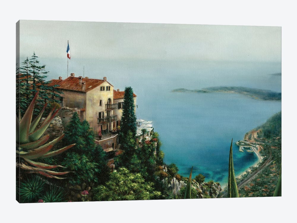 View From Eze (Looking Toward St. Jean Cap Ferrat) by Gulay Berryman 1-piece Canvas Art