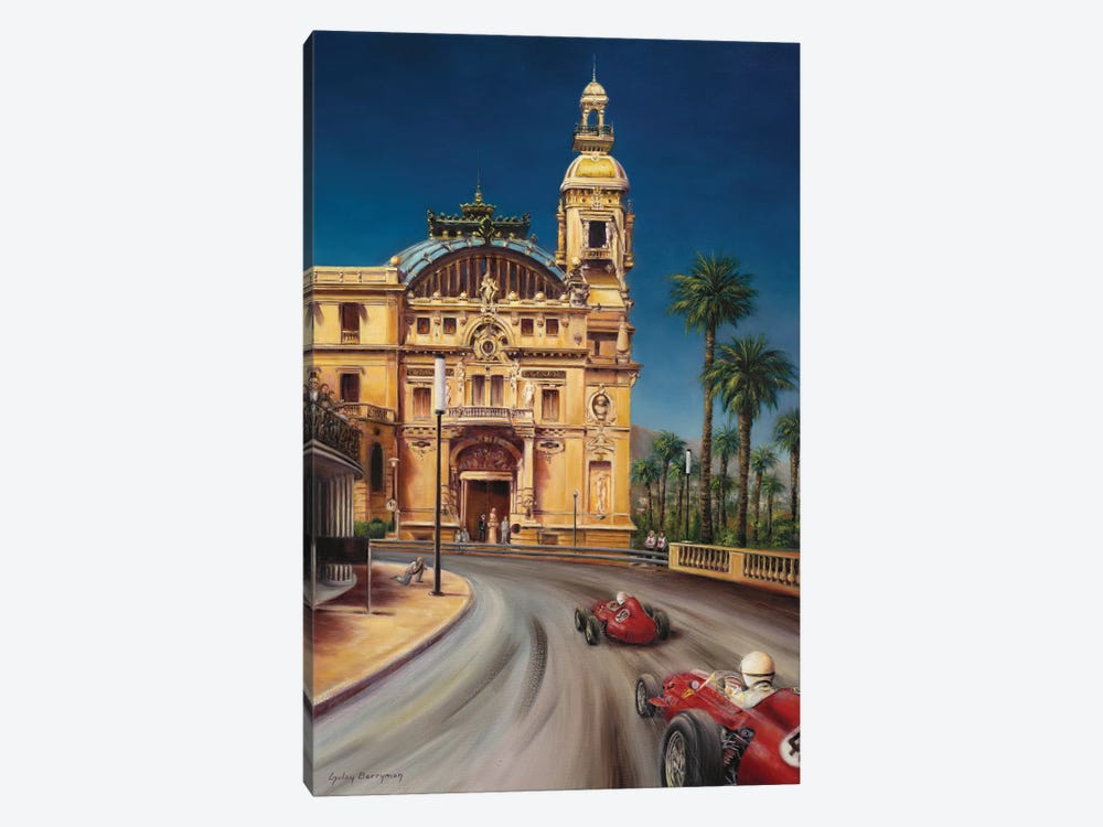 Virage De Massenet (1959 Monaco Grand Prix) by Gulay Berryman 1-piece Canvas Art Print