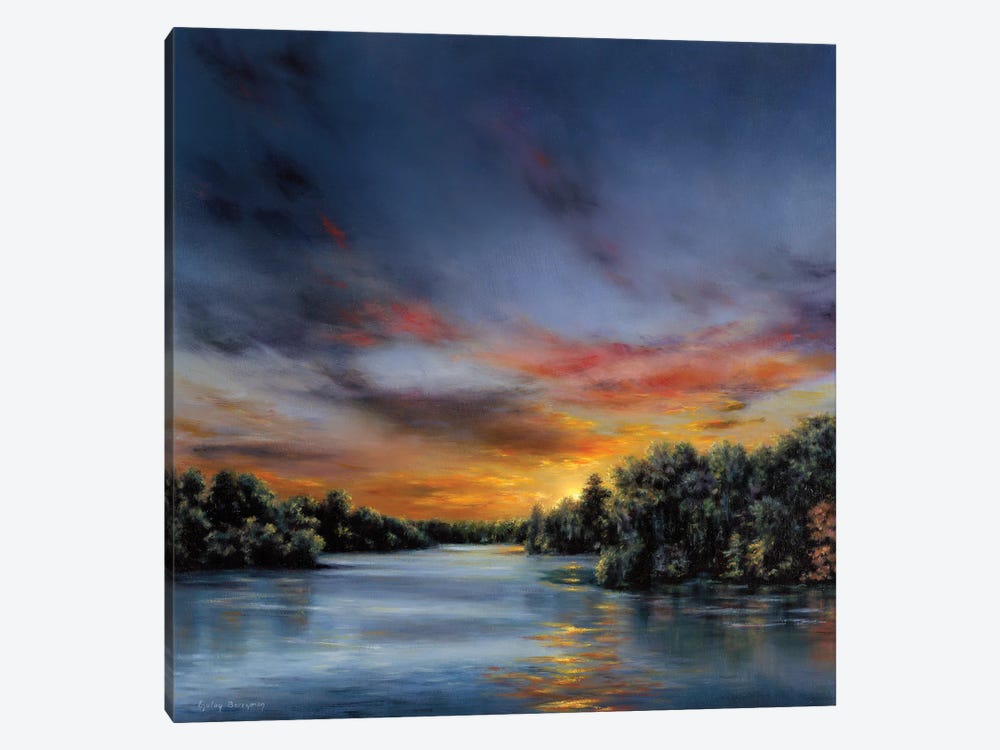 Sunset Over Jones Mill Pond (York County, Virginia) by Gulay Berryman 1-piece Canvas Print
