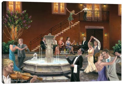 Dancing Under The Stars (Wedmore Place, The Williamsburg Winery) Canvas Art Print - Fountain Art