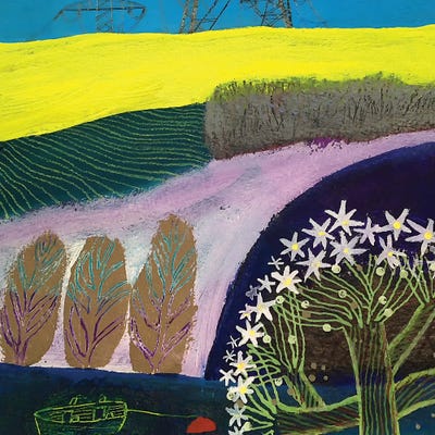 Giant Hogweed Takes On The National Grid by Gertie Young canvas print