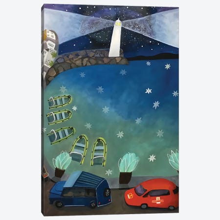 Stars Falling On Smeatons Pier Canvas Print #GYG15} by Gertie Young Art Print
