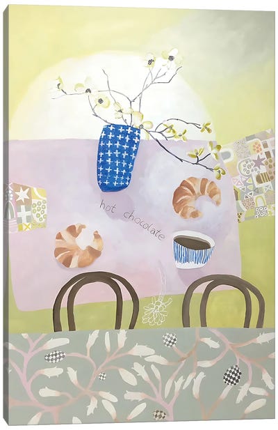 Breakfast At The Cafe Canvas Art Print - Modern Tablescapes