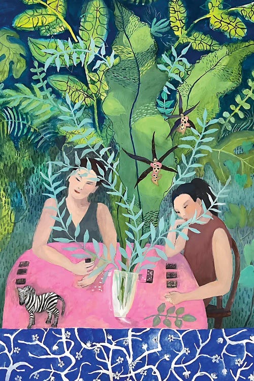 Little Zebra And The Domino Players by Gertie Young wall art